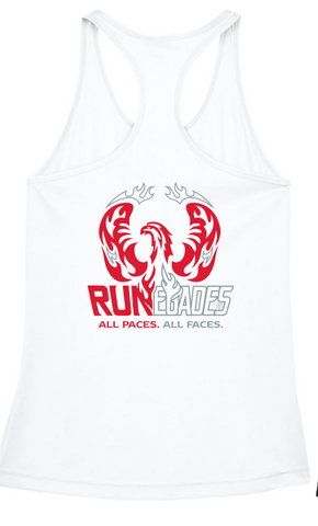 Women’s White RUNegades Racerback Tank – Team 365 Ladies’ Zone Performance
